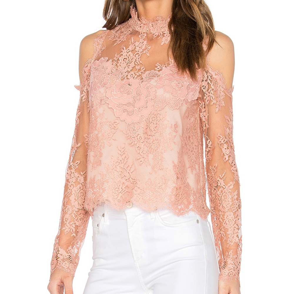 Saylor Dusty Pink Lace Long Sleeve
